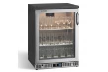 Congélateur 1 porte vitrée non réversible, charnière à gauche version inox