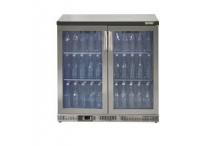 Vitrine de présentation 2 portes vitrées ferrure à droite version Inox MODELE BAS